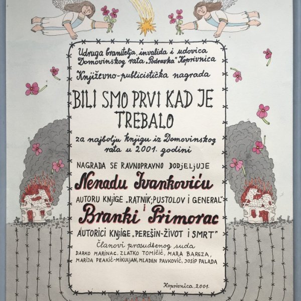 Nagrada za biografski roman PEREŠIN   ŽIVOT I SMRT, 2001